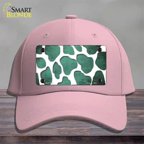 Mint White Giraffe Oil Rubbed Novelty License Plate Hat Cotton / Pink