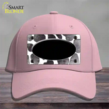 Black White Oval Giraffe Oil Rubbed Novelty License Plate Hat Cotton / Pink