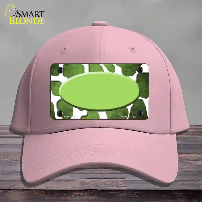 Lime Green White Oval Giraffe Oil Rubbed Novelty License Plate Hat Cotton / Pink