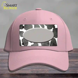 Gray White Oval Giraffe Oil Rubbed Novelty License Plate Hat Cotton / Pink