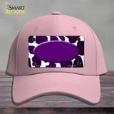 Purple White Oval Giraffe Oil Rubbed Novelty License Plate Hat Cotton / Pink