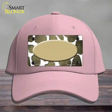 Gold White Oval Giraffe Oil Rubbed Novelty License Plate Hat Cotton / Pink