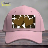 Brown White Hearts Giraffe Oil Rubbed Novelty License Plate Hat Cotton / Pink