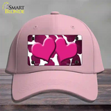 Pink White Hearts Giraffe Oil Rubbed Novelty License Plate Hat Cotton / Pink