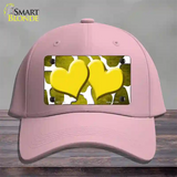 Yellow White Hearts Giraffe Oil Rubbed Novelty License Plate Hat Cotton / Pink