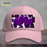 Purple White Hearts Giraffe Oil Rubbed Novelty License Plate Hat Cotton / Pink