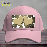 Gold White Hearts Giraffe Oil Rubbed Novelty License Plate Hat Cotton / Pink