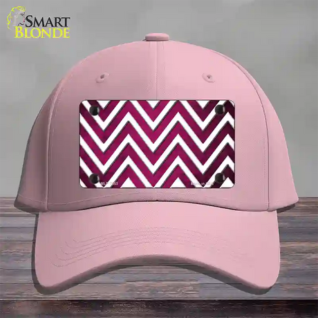 Pink White Chevron Oil Rubbed Novelty License Plate Hat Cotton / Pink