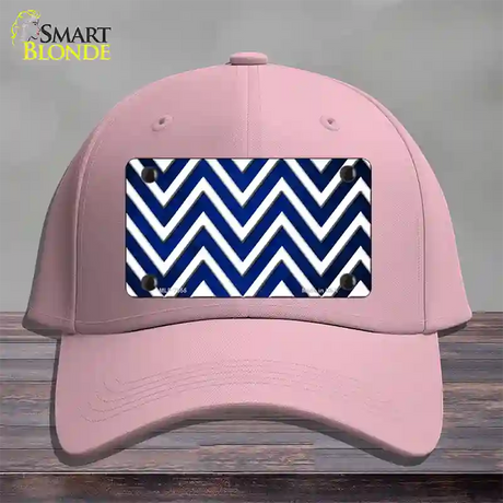 Blue White Chevron Oil Rubbed Novelty License Plate Hat Cotton / Pink