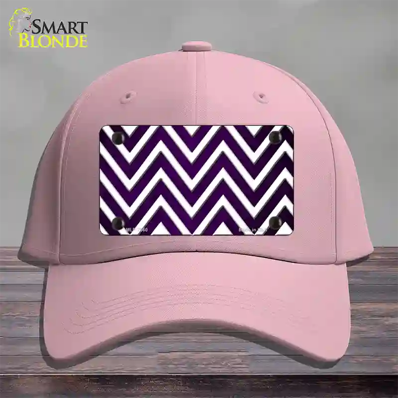 Purple White Chevron Oil Rubbed Novelty License Plate Hat Cotton / Pink