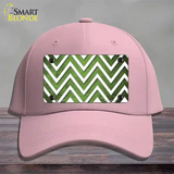 Lime Green White Chevron Oil Rubbed Novelty License Plate Hat Cotton / Pink