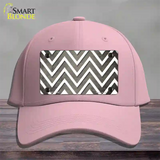 Tan White Chevron Oil Rubbed Novelty License Plate Hat Cotton / Pink