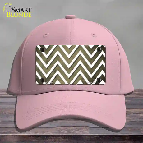 Gold White Chevron Oil Rubbed Novelty License Plate Hat Cotton / Pink