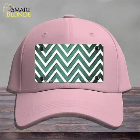 Mint White Chevron Oil Rubbed Novelty License Plate Hat Cotton / Pink