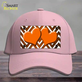 Orange White Hearts Chevron Oil Rubbed Novelty License Plate Hat Cotton / Pink