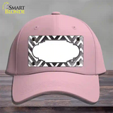 Black White Chevron Scallop Oil Rubbed Novelty License Plate Hat Cotton / Pink