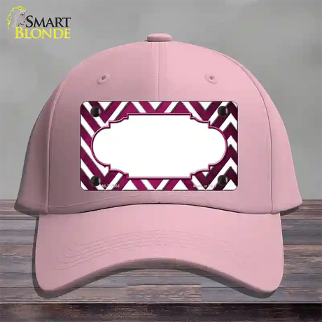 Pink White Chevron Scallop Oil Rubbed Novelty License Plate Hat Cotton / Pink