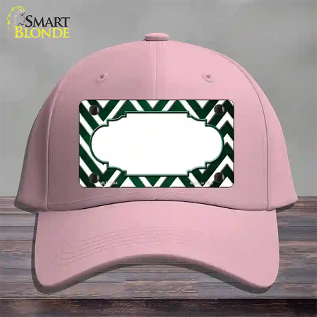 Green White Chevron Scallop Oil Rubbed Novelty License Plate Hat Cotton / Pink