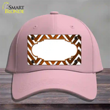 Orange White Chevron Scallop Oil Rubbed Novelty License Plate Hat Cotton / Pink