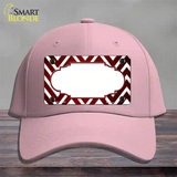 Red White Chevron Scallop Oil Rubbed Novelty License Plate Hat Cotton / Pink