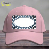 Light Blue White Chevron Scallop Oil Rubbed Novelty License Plate Hat Cotton / Pink