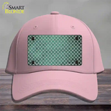 Mint White Quatrefoil Oil Rubbed Novelty License Plate Hat Cotton / Pink