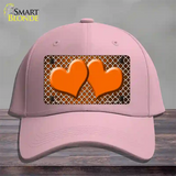 Orange White Quatrefoil Hearts Oil Rubbed Novelty License Plate Hat Cotton / Pink