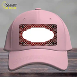 Red White Quatrefoil Scallop Oil Rubbed Novelty License Plate Hat Cotton / Pink