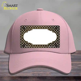 Brown White Quatrefoil Scallop Oil Rubbed Novelty License Plate Hat Cotton / Pink