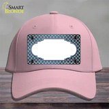 Light Blue White Quatrefoil Scallop Oil Rubbed Novelty License Plate Hat Cotton / Pink