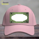 Lime Green White Quatrefoil Scallop Oil Rubbed Novelty License Plate Hat Cotton / Pink