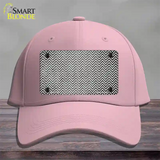 Gray White Small Chevron Oil Rubbed Novelty License Plate Hat Cotton / Pink