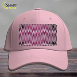 Pink White Small Chevron Oil Rubbed Novelty License Plate Hat Cotton / Pink