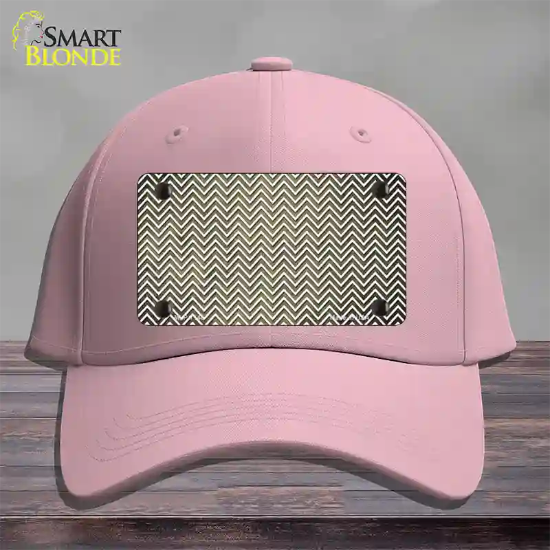 Gold White Small Chevron Oil Rubbed Novelty License Plate Hat Cotton / Pink