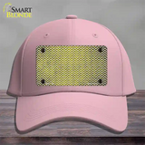 Yellow White Small Chevron Oil Rubbed Novelty License Plate Hat Cotton / Pink