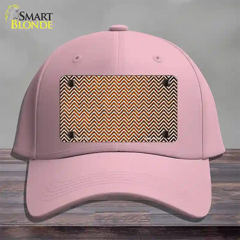 Orange White Small Chevron Oil Rubbed Novelty License Plate Hat Cotton / Pink