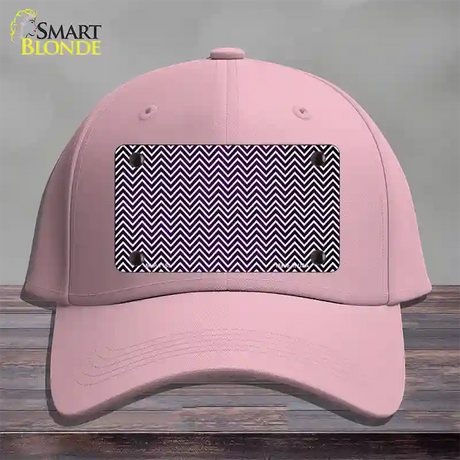 Purple White Small Chevron Oil Rubbed Novelty License Plate Hat Cotton / Pink