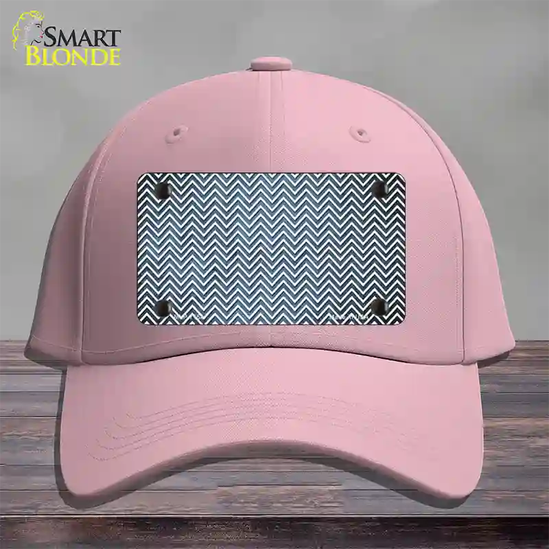 Light Blue White Small Chevron Oil Rubbed Novelty License Plate Hat Cotton / Pink