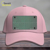 Green White Small Chevron Oil Rubbed Novelty License Plate Hat Cotton / Pink