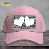 Black White Small Chevron Hearts Oil Rubbed Novelty License Plate Hat Cotton / Pink