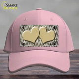 Gold White Small Chevron Hearts Oil Rubbed Novelty License Plate Hat Cotton / Pink