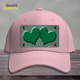 Green White Small Chevron Hearts Oil Rubbed Novelty License Plate Hat Cotton / Pink