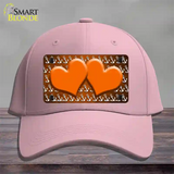 Orange White Anchor Hearts Oil Rubbed Novelty License Plate Hat Cotton / Pink