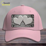 Gray White Anchor Hearts Oil Rubbed Novelty License Plate Hat Cotton / Pink