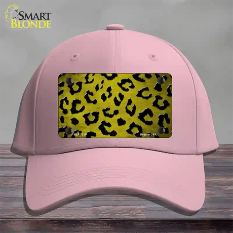 Yellow Black Cheetah Oil Rubbed Novelty License Plate Hat Cotton / Pink