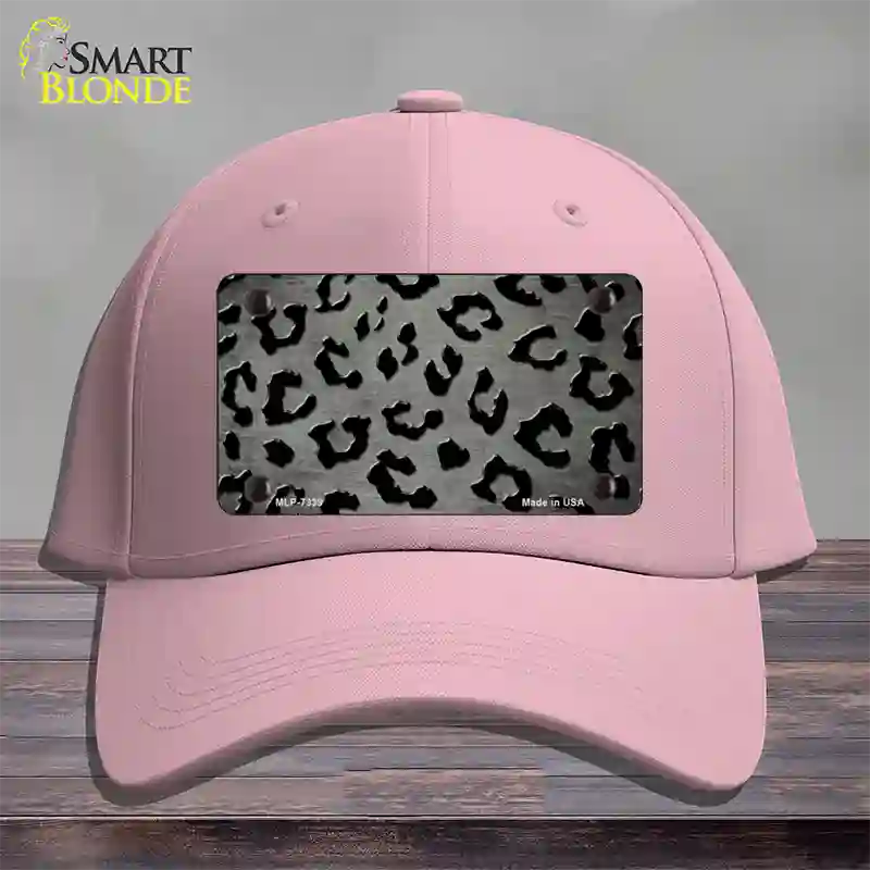 Gray Black Cheetah Oil Rubbed Novelty License Plate Hat Cotton / Pink