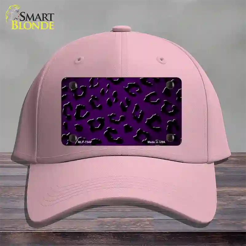 Purple Black Cheetah Oil Rubbed Novelty License Plate Hat Cotton / Pink