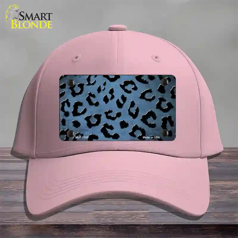 Light Blue Black Cheetah Oil Rubbed Novelty License Plate Hat Cotton / Pink