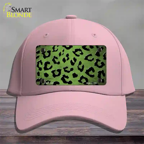 Lime Green Black Cheetah Oil Rubbed Novelty License Plate Hat Cotton / Pink