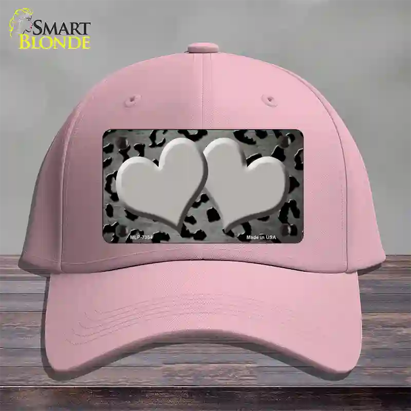 Gray Black Cheetah Hearts Oil Rubbed Novelty License Plate Hat Cotton / Pink